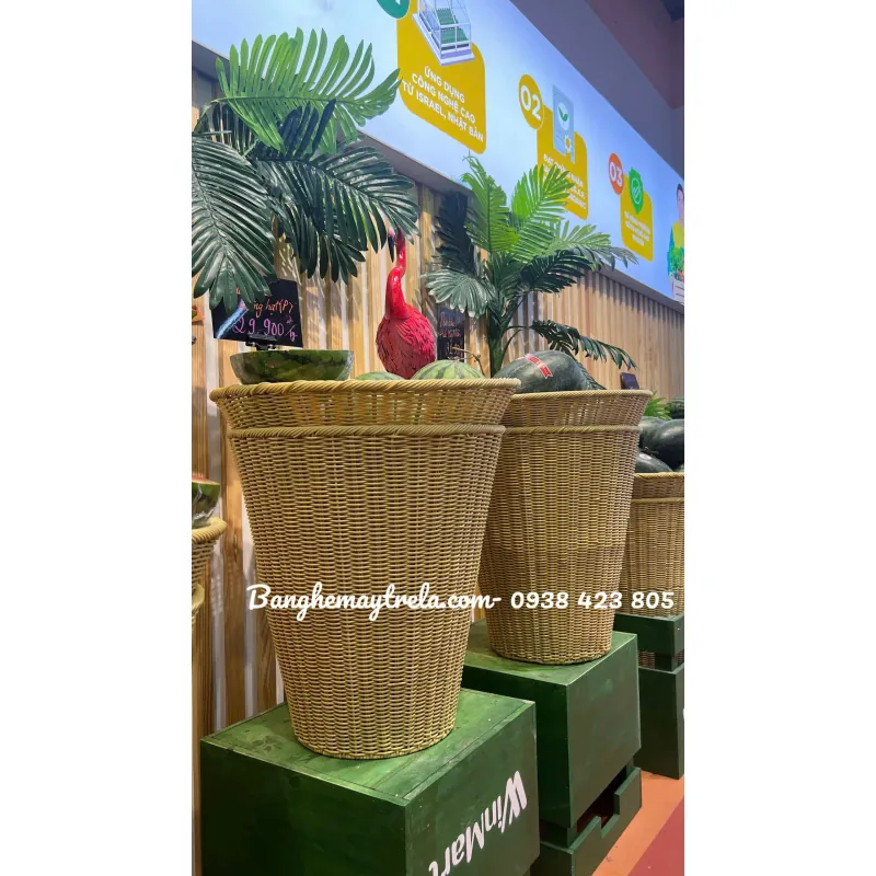 Sọt trung bày siêu thị đan dây nhựa tròn 577104
