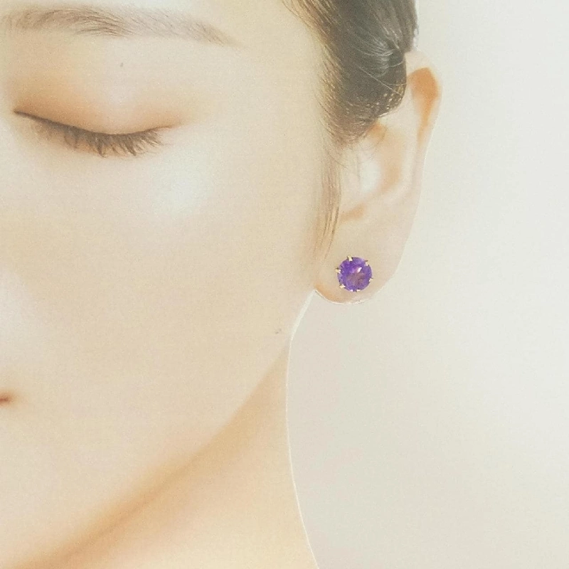 K18YG Amethyst Bông tai 3.00CT - Hàng hiệu Chính hãng 868839