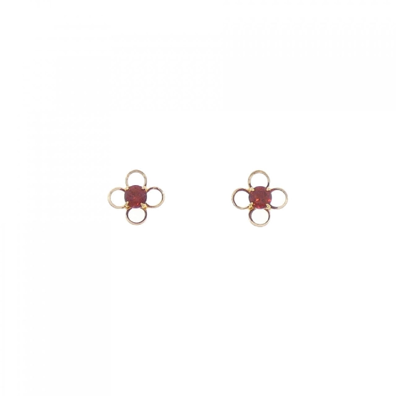 K18YG Bông tai hoa Garnet - Hàng hiệu Chính hãng 873898