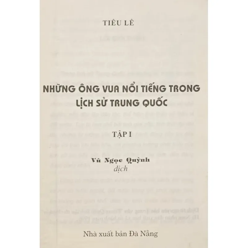 Những ông vua nổi tiếng Trung Quốc (Tiêu Lê) 932862
