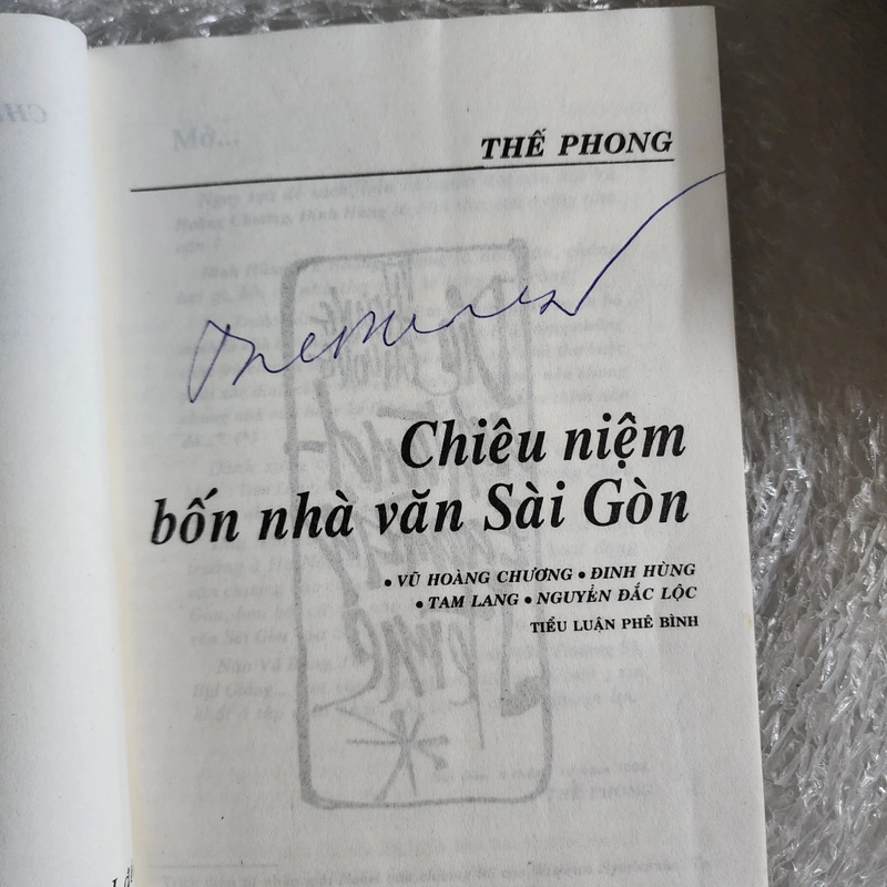 Chiêu niệm bốn nhà văn Sài Gòn | thủ bút nhà văn trước 75 Thế Phong  460666