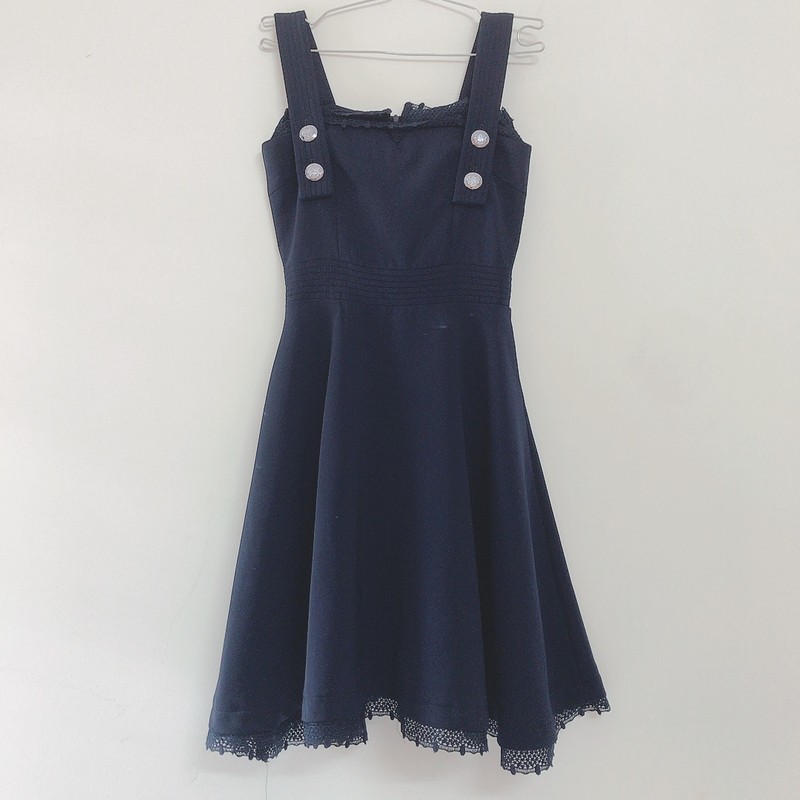 Đầm yếm xanh đen sang trọng size S 162980