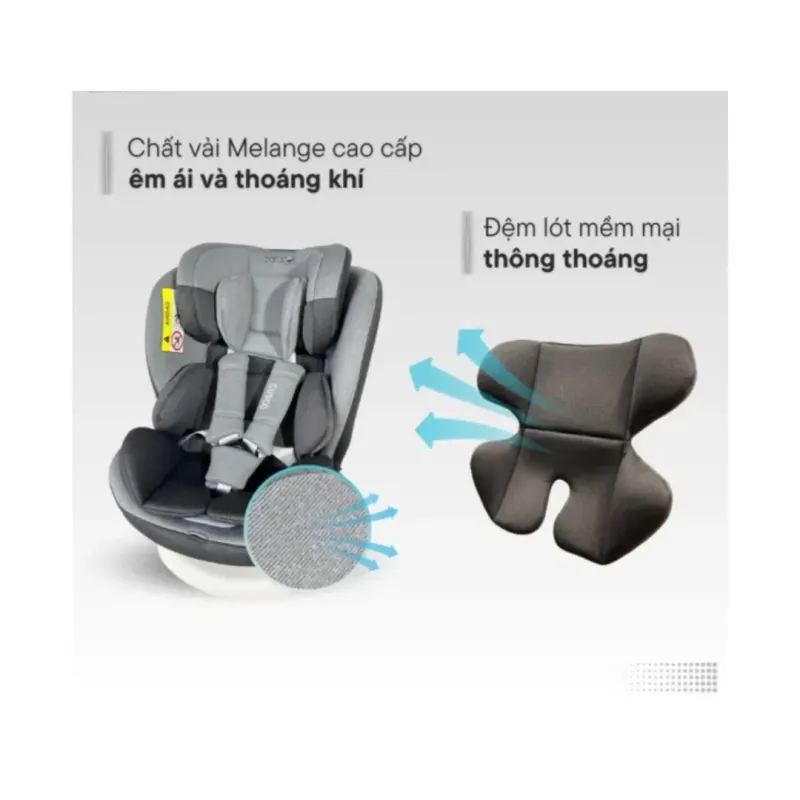 Ghế ô tô trẻ em Zaraos Cusco 6406 Xoay 360, chuẩn I-size R129 787994