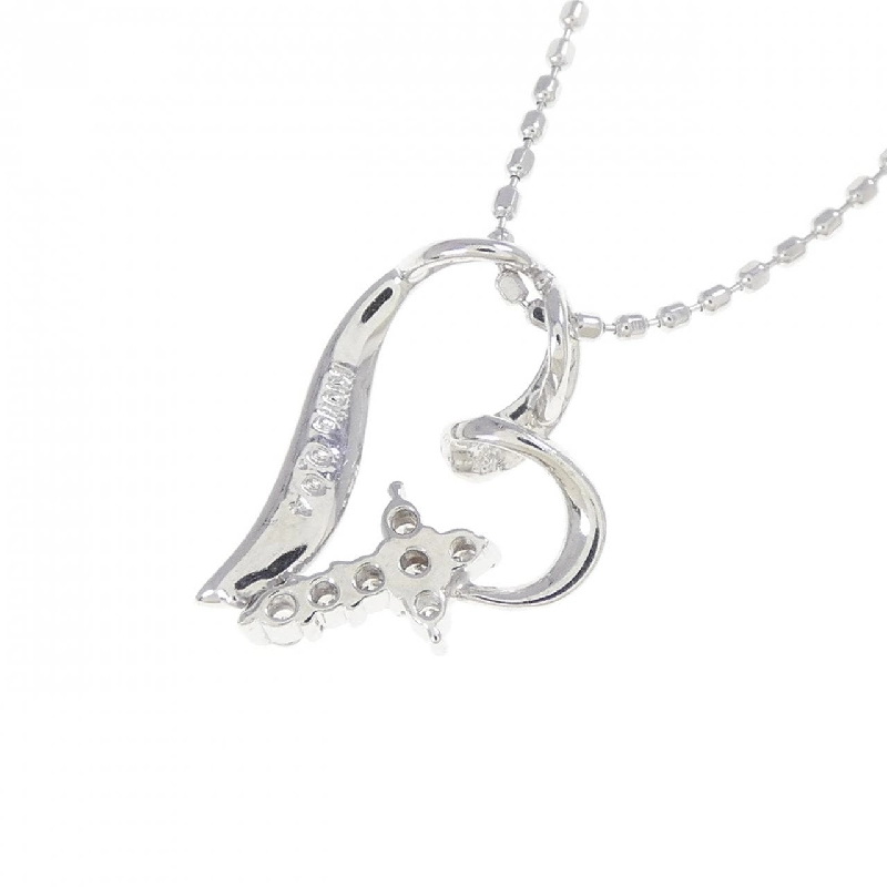 K10WG Heart × Cross Diamond Necklace 0.04CT - Hàng hiệu Authentic 865409