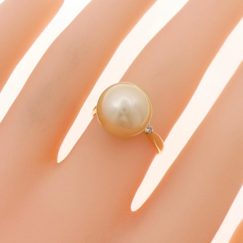 Nhẫn ngọc trai trắng K18YG 11.2cm - Hàng hiệu Authentic 852992