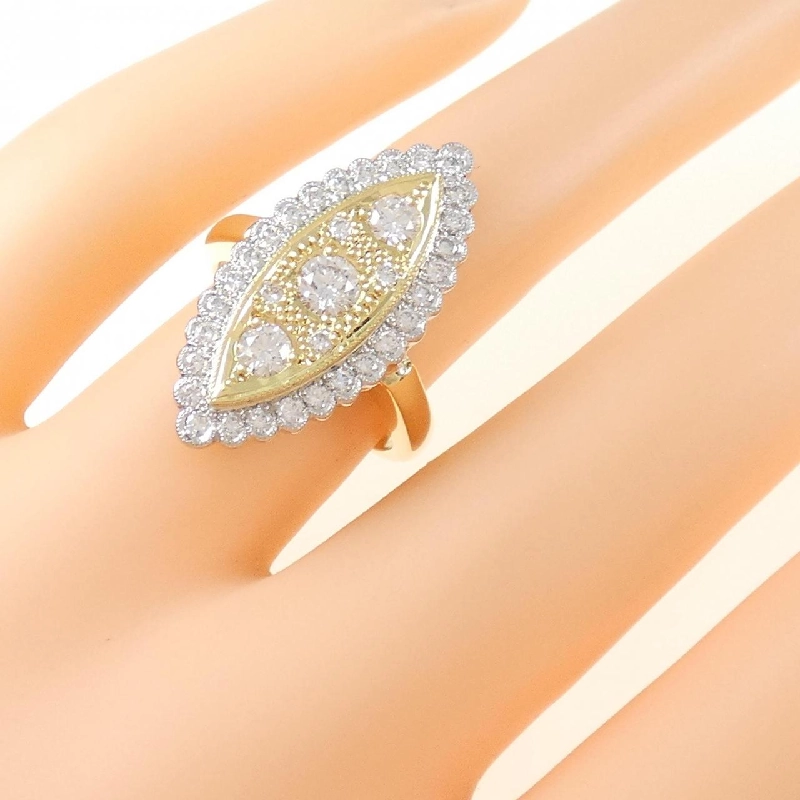 Nhẫn kim cương K18YG/PT900 0.46CT - Hàng hiệu Authentic 671078