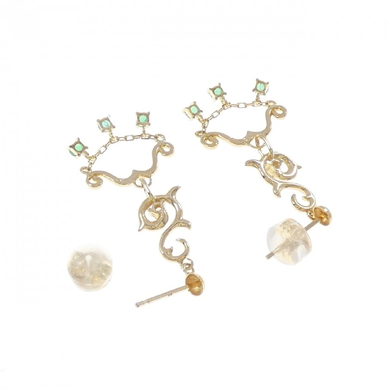 K18YG Emerald Earrings - Hàng hiệu Authentic 863289