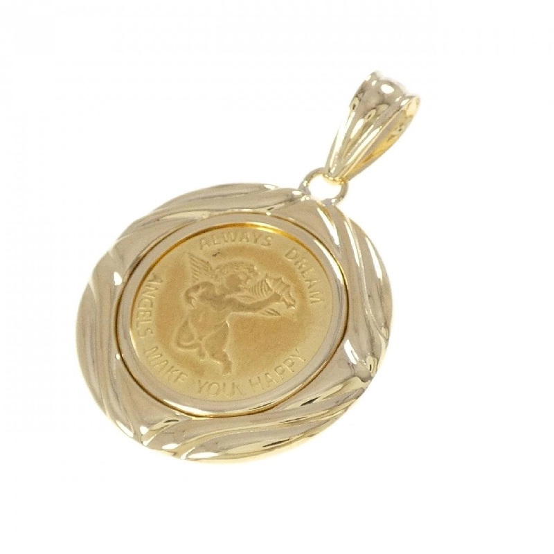 K18YG(枠) Mặt dây chuyền đồng xu - Hàng hiệu Authentic 865312