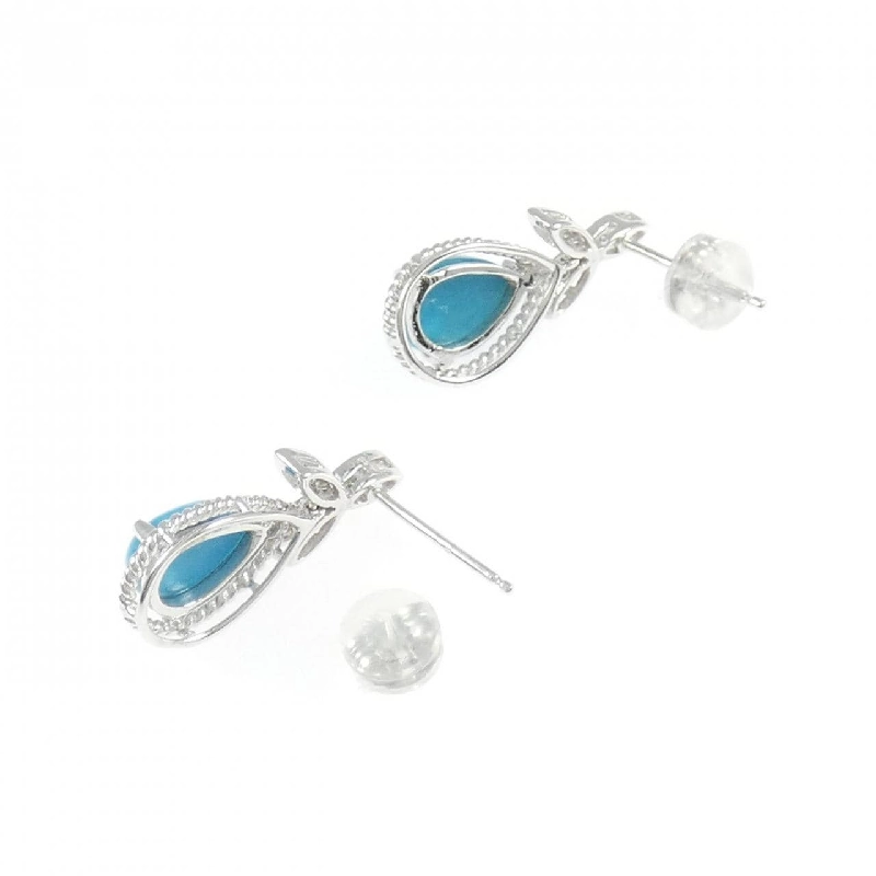 K18WG Bông tai ngọc lam - Hàng hiệu Authentic 866677