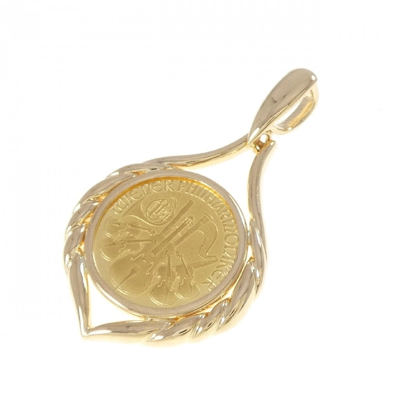 K18YG(枠) Đồng xu Mặt dây chuyền - Hàng hiệu Chính hãng 867138