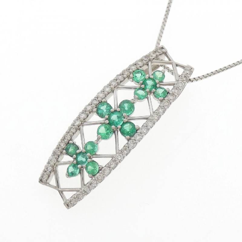 PT900/純PT Emerald Necklace 0.82CT - Hàng hiệu Authentic 856414