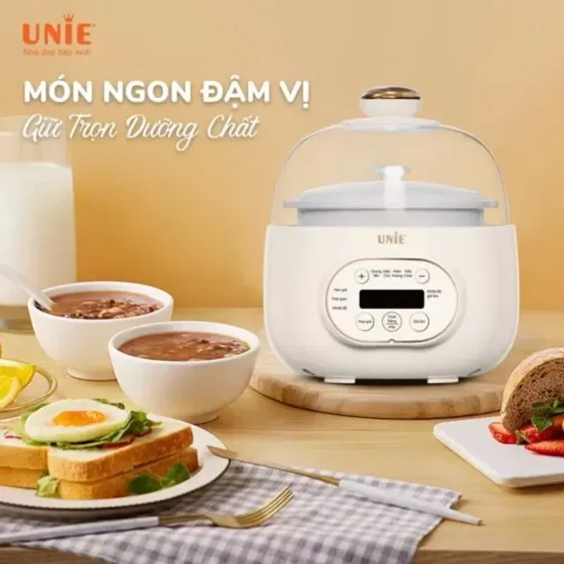 Nồi nấu chậm UNIE USC102W, thố gốm Ceramic cao cấp, 4 chế độ nấu 621941