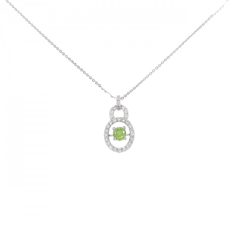 K18WG Đá Garnet Demantoid Dây Chuyền 0.30CT - Hàng hiệu Chính hãng 860163