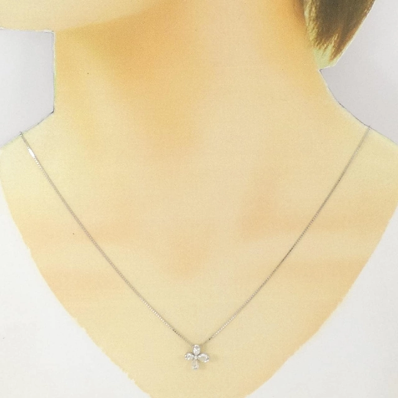 K18WG Hoa Đá Kim Cương Dây Chuyền 0.29CT - Hàng hiệu Chính hãng 861172