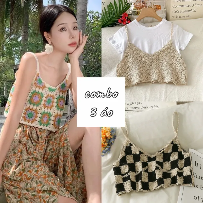 3c Áo Len Đan Croptop 2 Dây Tanktop  592830