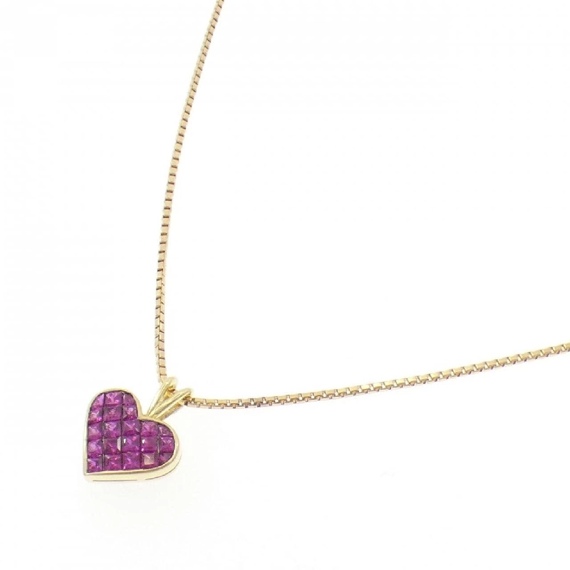 K18YG Mặt Dây Chuyền Hình Trái Tim Ruby 1.35CT - Hàng hiệu Chính Hãng 856451