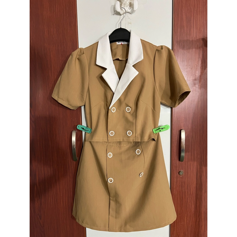 Set 2 món váy ngắn áo vest croptop  477845
