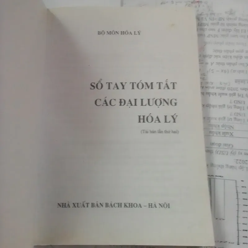 Sổ Tay Tóm Tắt Các Đại Lượng Hoá Lý 753344
