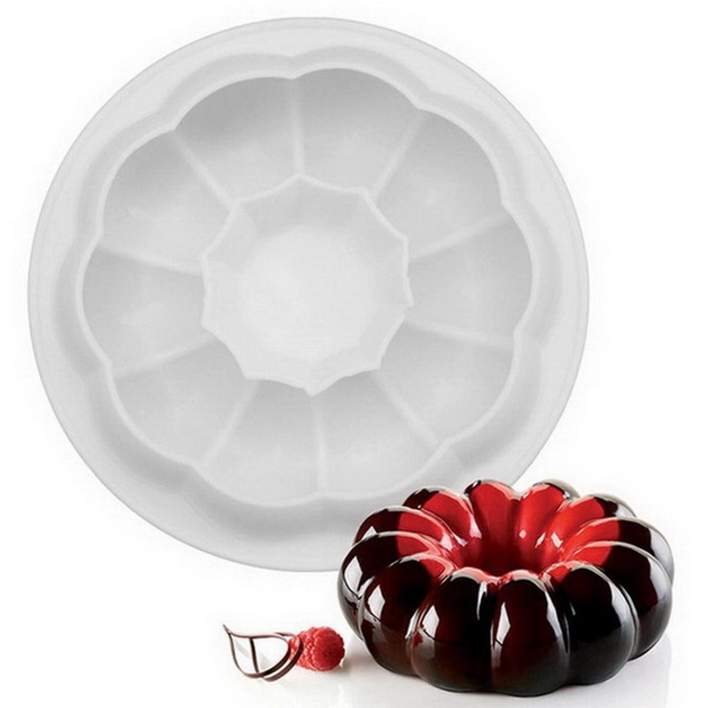 Khuôn silicon làm đế bánh, rau câu tròn hình bí ngô - Loại 21 cm - Mã số 1167 338454