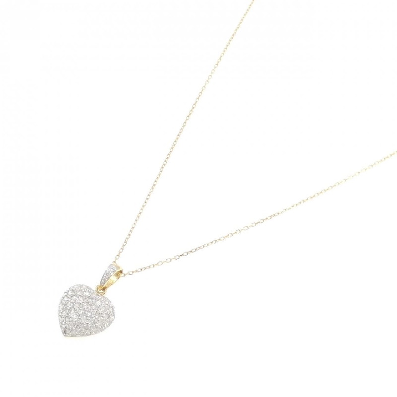 K18YG/K18WG Pave Heart Diamond Necklace 0.73CT - Hàng hiệu Authentic 859206