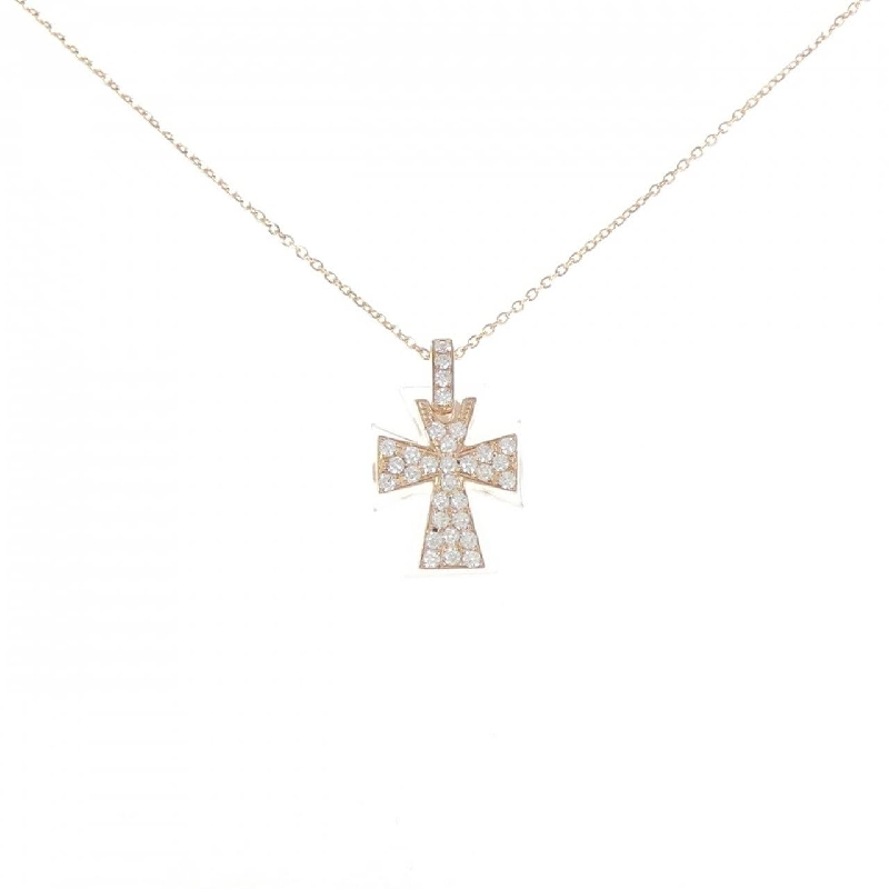 K18PG Cross Quarts Necklace - Hàng hiệu Authentic 862035