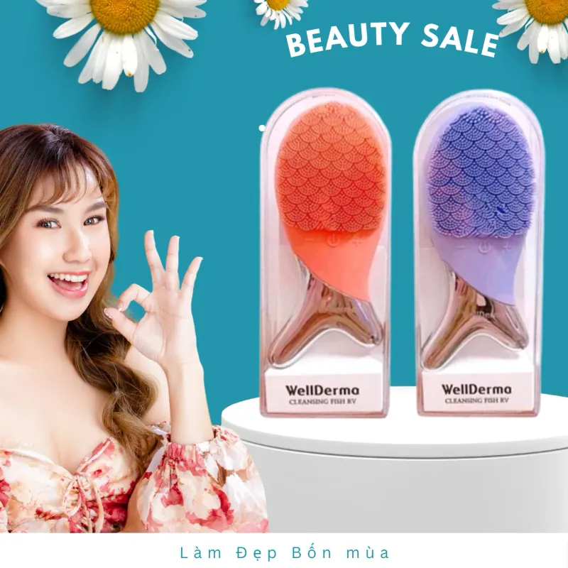 MÁY RỬA MẶT CON CÁ WELLDERMA CLEANSING FISH RV chính hãng nguyên tem 148350