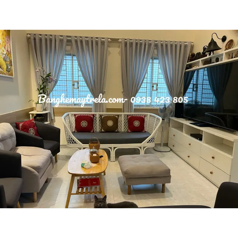 Ghế sofa mây tự nhiên hiện đại lưng caro 701587