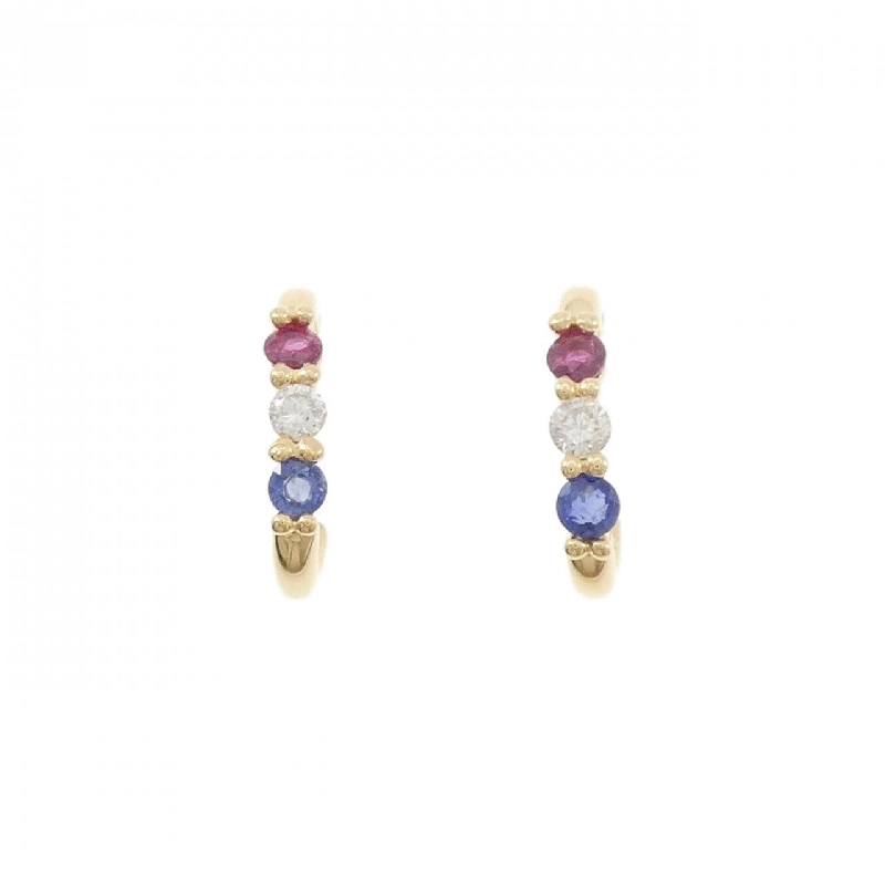 K18YG Đá màu Bông tai - Hàng hiệu Chính hãng 866522