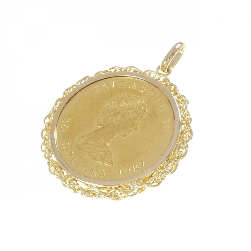 K18YG(枠) Đồng xu Mặt dây chuyền - Hàng hiệu Chính hãng 862204