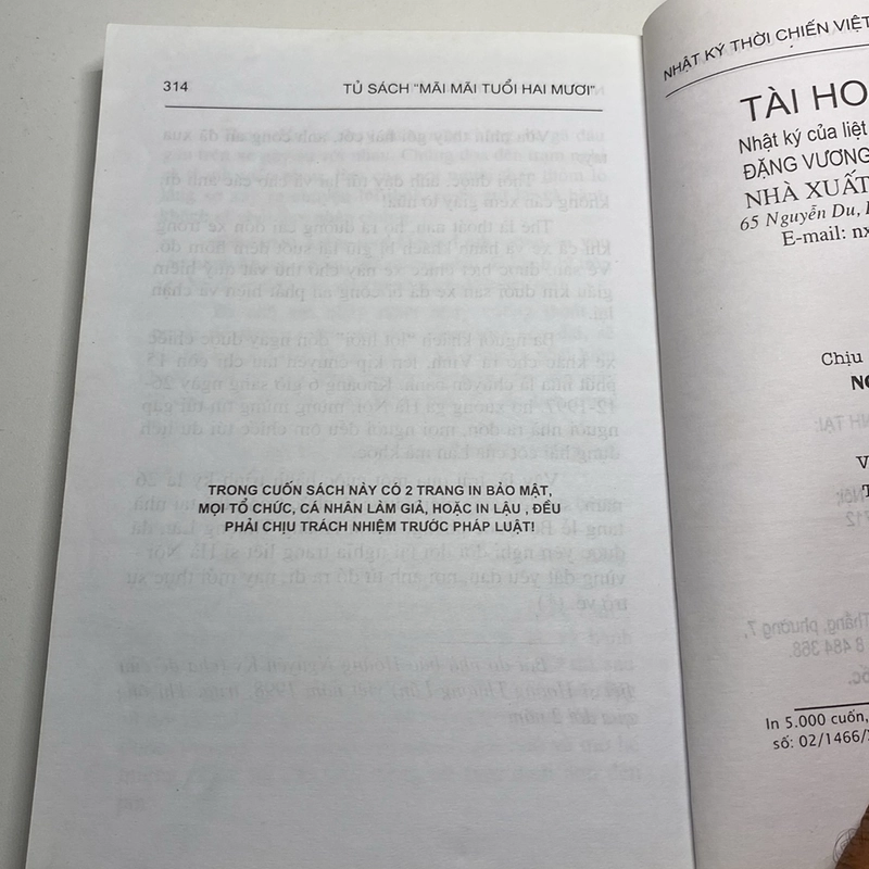 TÀI HOA RA TRẬN, NHẬT KÝ LIỆT SĨ HOÀNG THƯỢNG LÂN (XB 2005) 474095