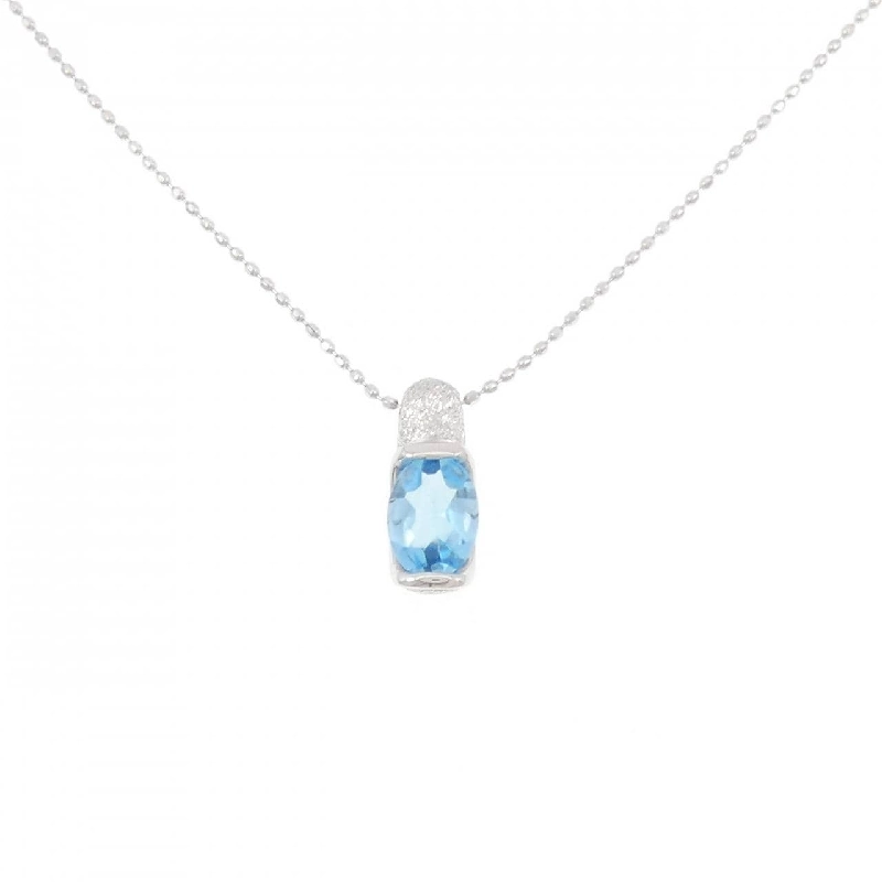K18WG Blue Topaz Necklace - Hàng hiệu Authentic 858322