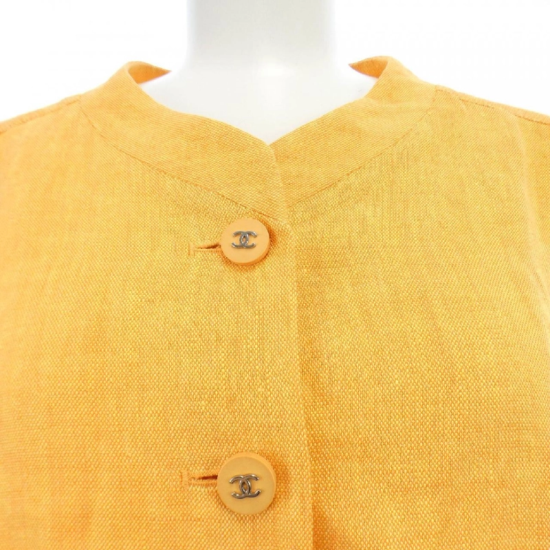 【Mã giảm giá】【Vintage】Áo khoác không cổ CHANEL 638999