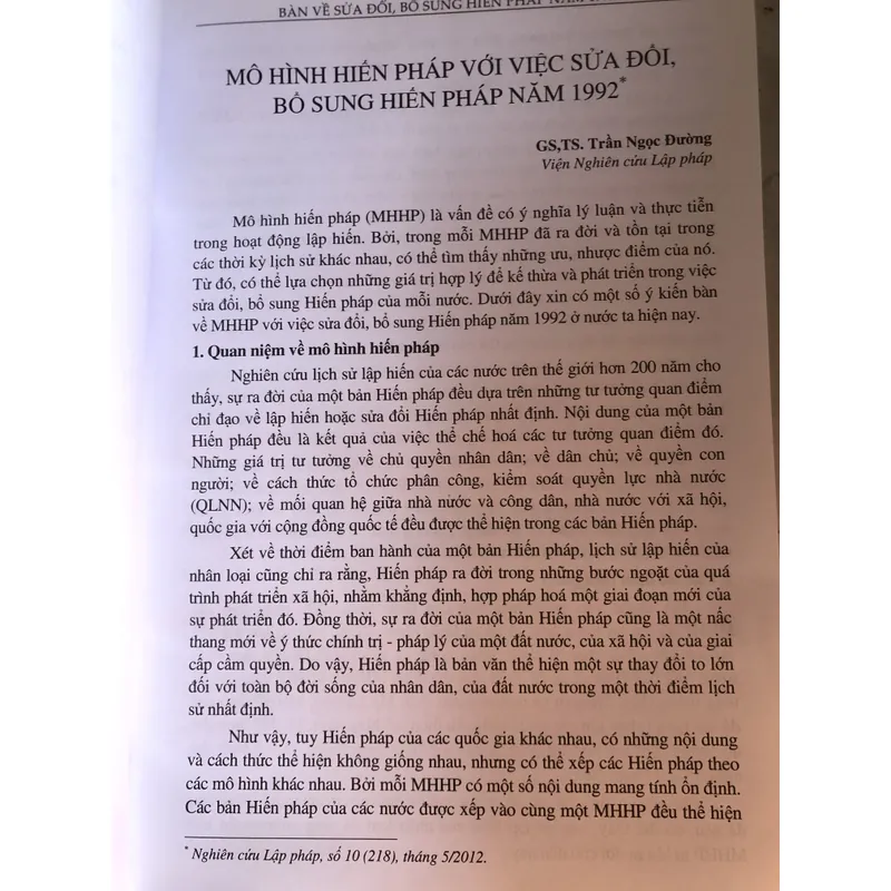 Bàn về sửa đổi và bổ sung Hiến pháp 1992 711648