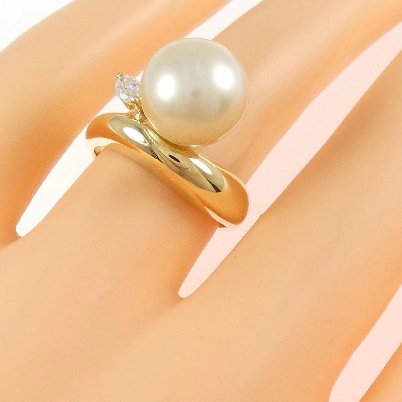 Nhẫn ngọc trai trắng K18YG 10.5mm - Hàng hiệu Authentic 854562