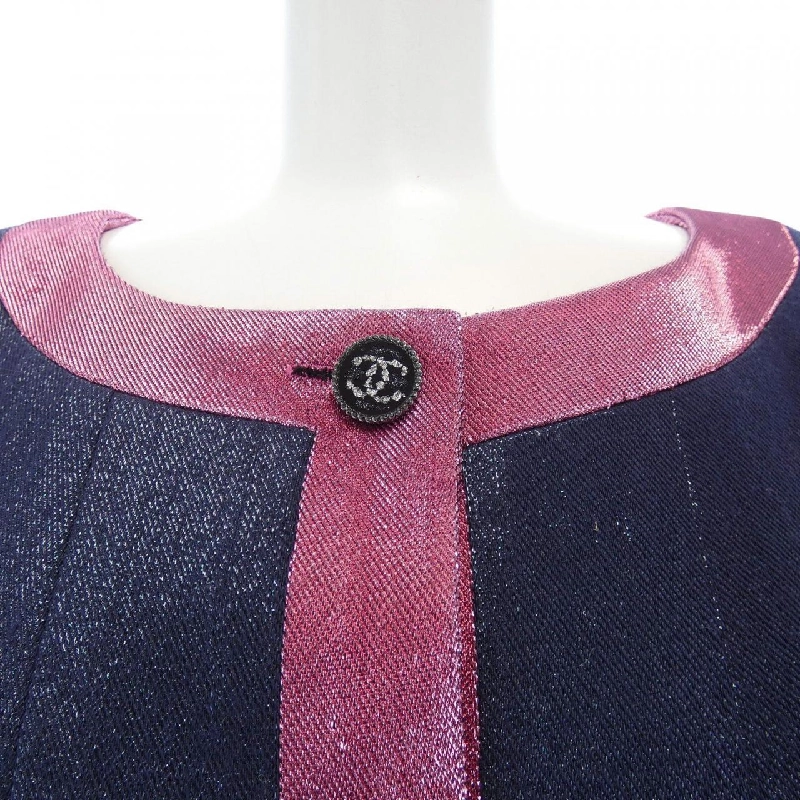 【Khuyến mãi】Áo khoác không cổ CHANEL 637040