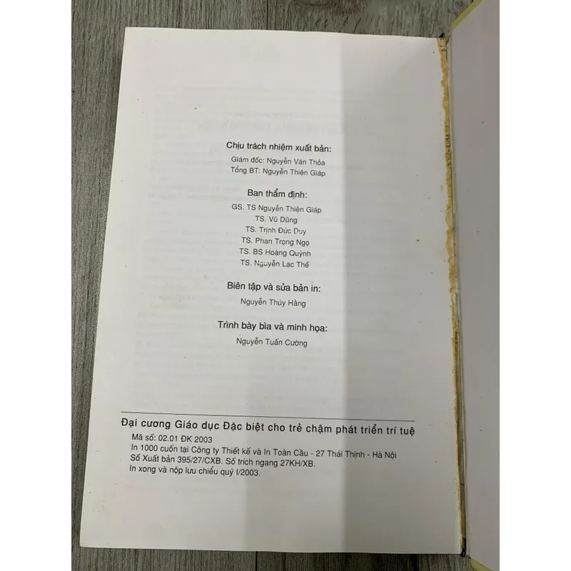 Đại cương giáo dục đặc biệt cho trẻ chậm phát triển trí tuệ. 3a1 689739