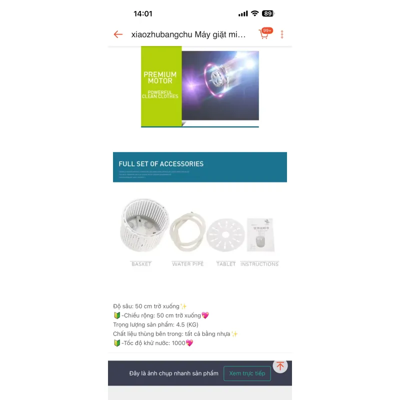 Máy giặt mini bán tự động 760637