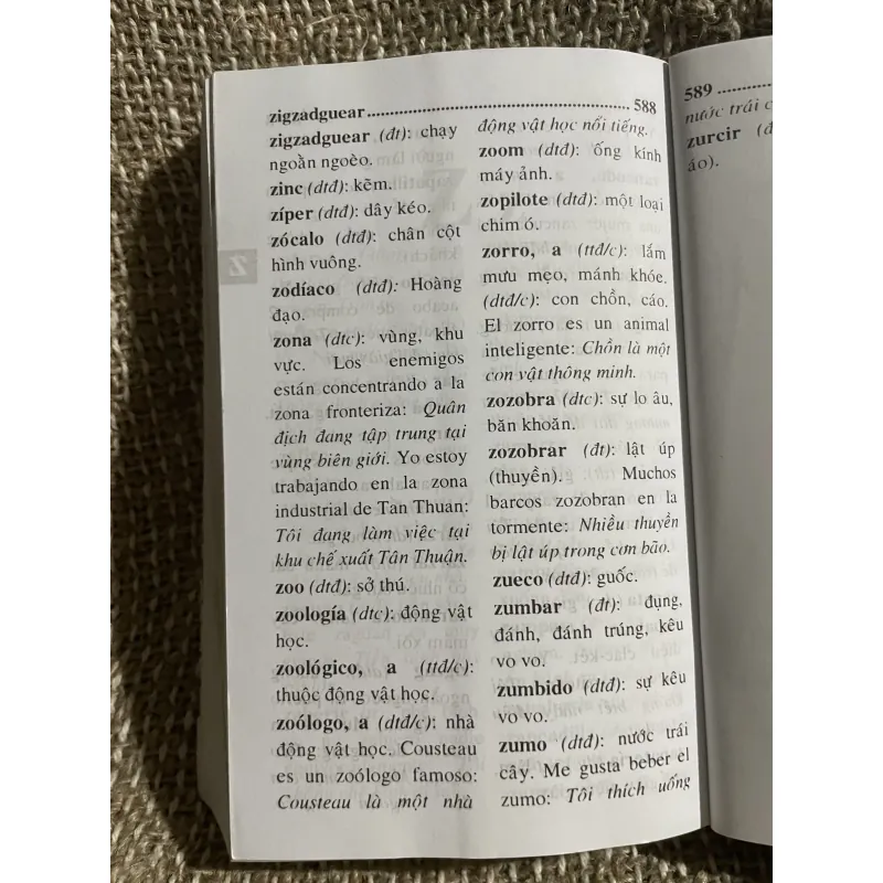 Từ điển Tây Ban Nha- Việt ; khổ bỏ túi; 590 trang  1024503