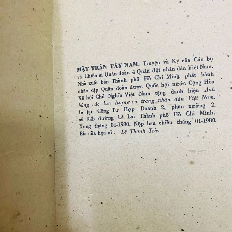 Mặt trận Tây Nam - Truyện và ký của cán bộ chiến sỹ quân đoàn4 QĐNDVN 208676