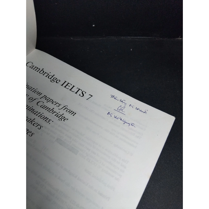 Ielts 7 Examination Papers with answers mới 80% bẩn bìa, ố, có chữ viết HCM2101 Cambridge Esol HỌC NGOẠI NGỮ 918534