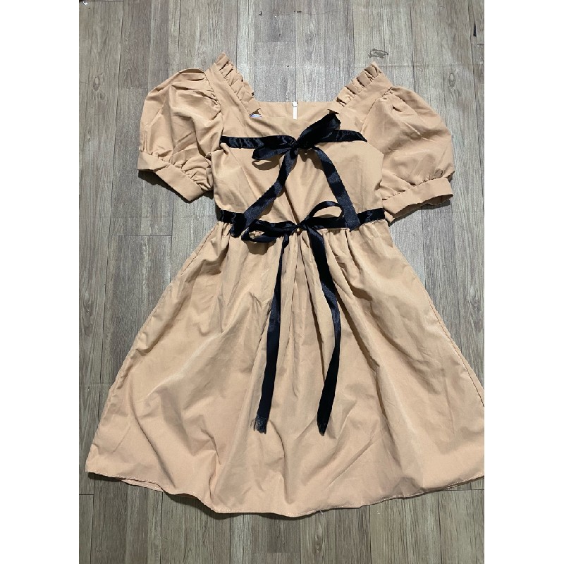 Đầm babydoll nude kèm nơ xinh xắn 13575