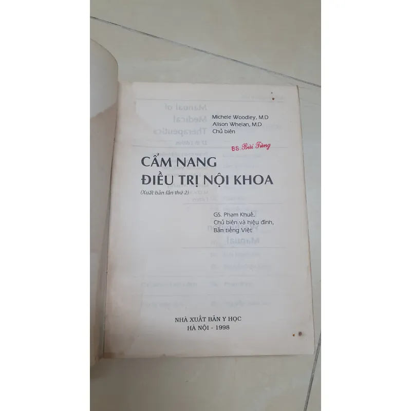 CẨM NANG ĐIỀU TRỊ NỘI KHOA  1031796
