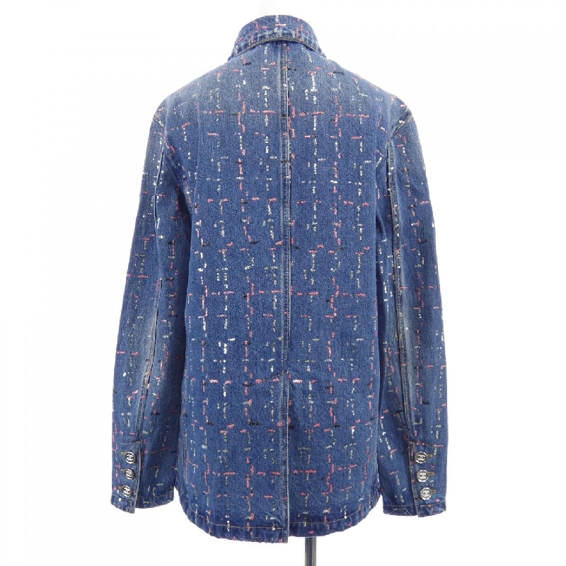 Áo khoác denim CHANEL METIERS D’ART LOOK 38 P75259V66855 633333