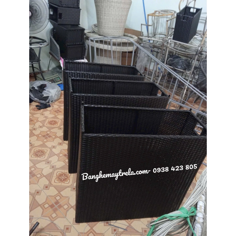 Khay đựng đồ chữ nhật giả mây 443219