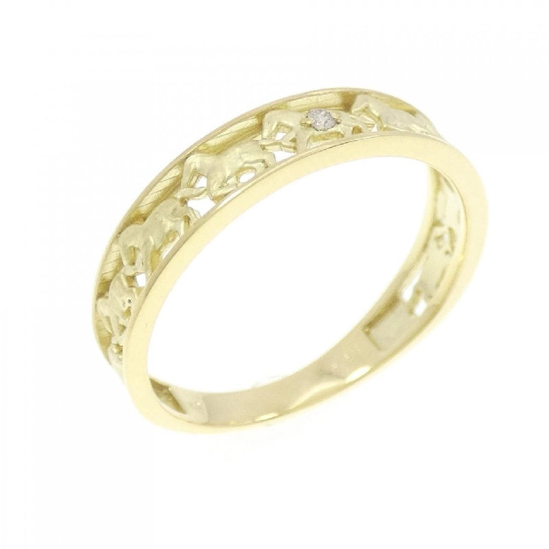 【Sản phẩm mới】Nhẫn kim cương K18YG hình ngựa 0.01CT 672936