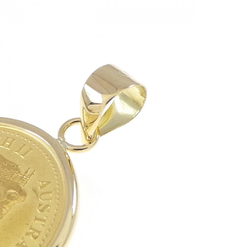 K18YG(枠) Mặt dây chuyền đồng xu - Hàng hiệu Authentic 871049