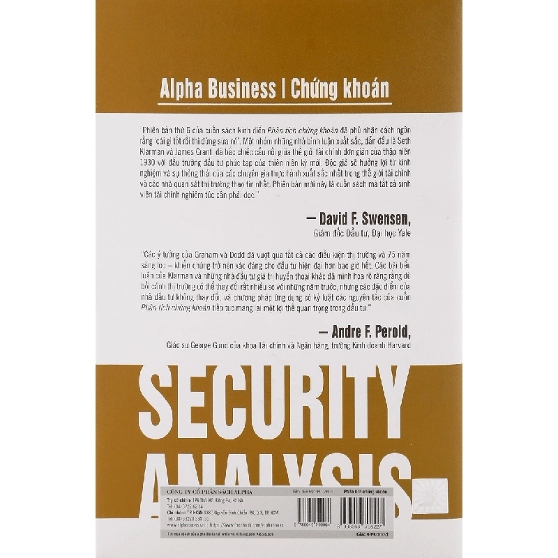 Phân Tích Chứng Khoán (Security Analysis) (Bìa Cứng) - Benjamin Graham, David L. Dodd 294319