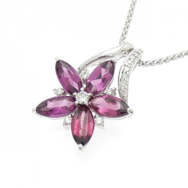 K18WG Hoa Garnet Dây Chuyền 3.40CT - Hàng hiệu Chính hãng 856915