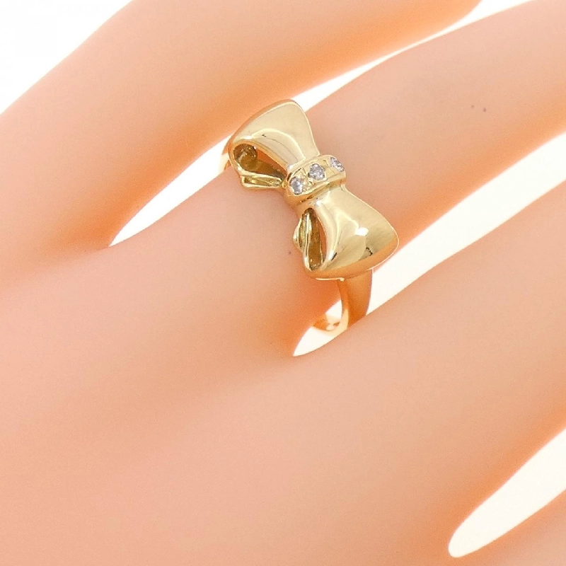 Nhẫn kim cương K18YG hình ruy băng 0.03CT 669182