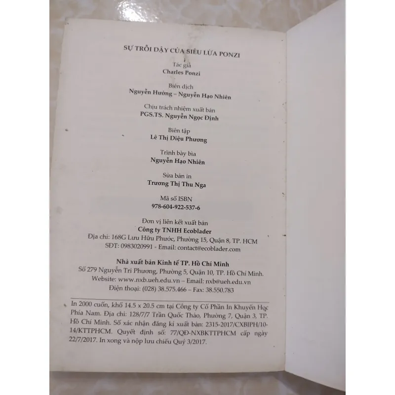 Sách: Sự trỗi dậy của siêu lừa Ponzi - TG: Charles Ponzi - Sách real 735105